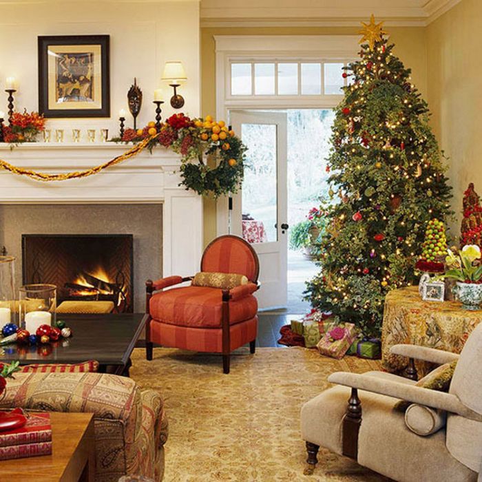 How to decorate a living room christmas