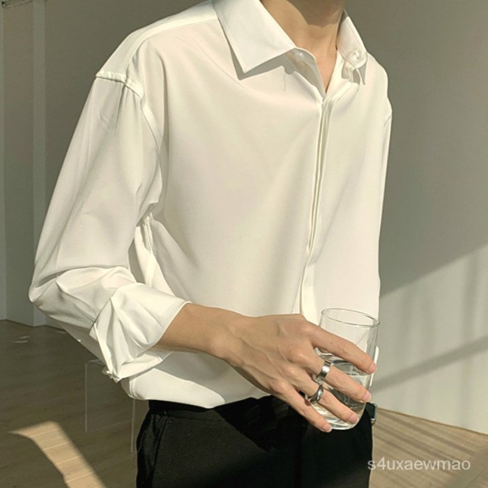 Men's long sleeve white dress shirts