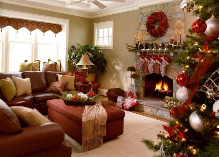 How to decorate a living room christmas