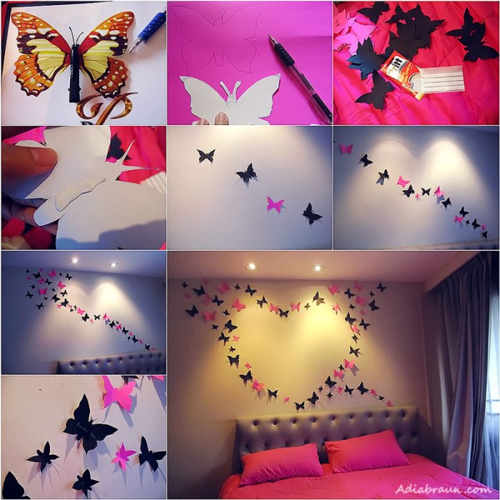 How to decorate room with paper butterfly