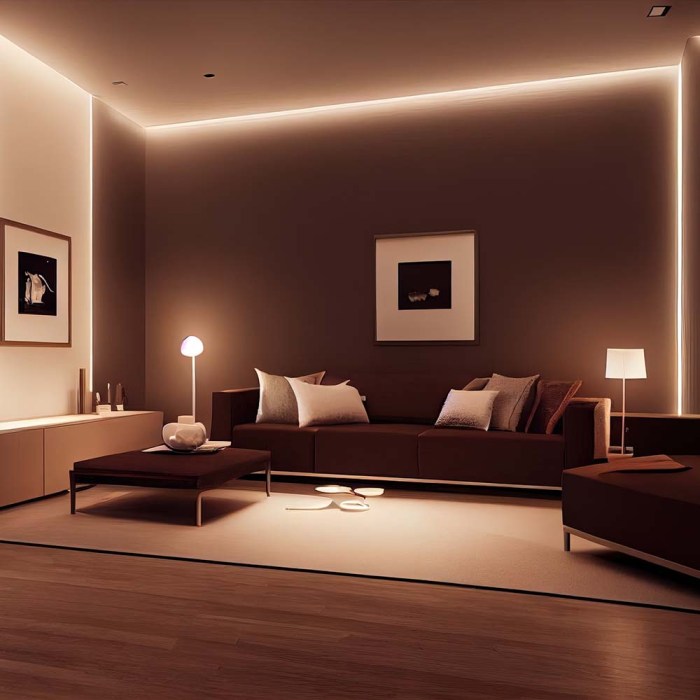 How to decorate living room with led lights