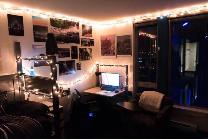 How to decorate dorm room with lights