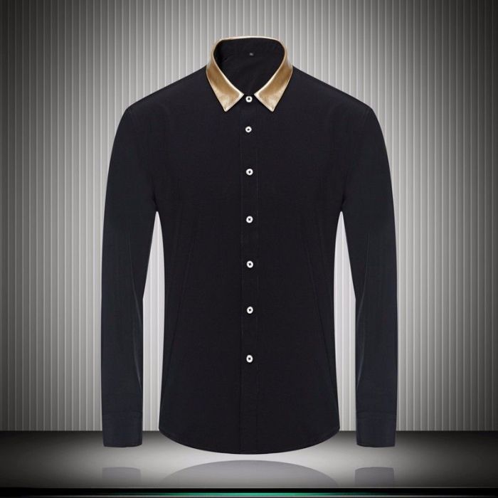 Black and gold dress shirt mens