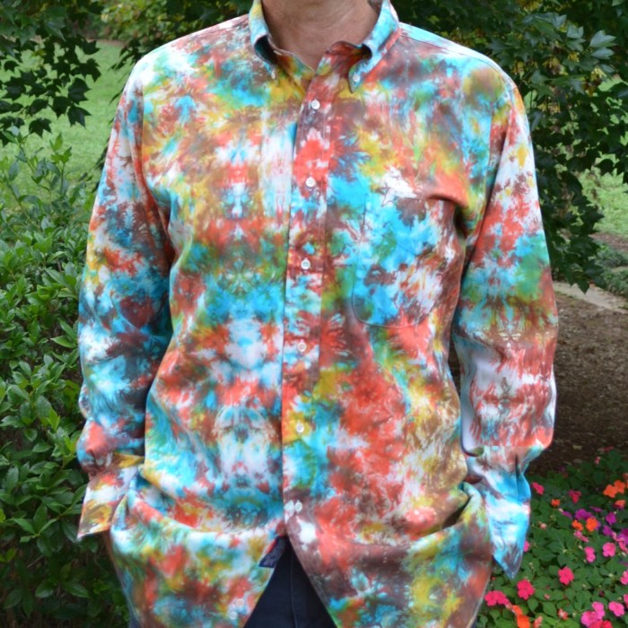 Tie dye dress shirt mens