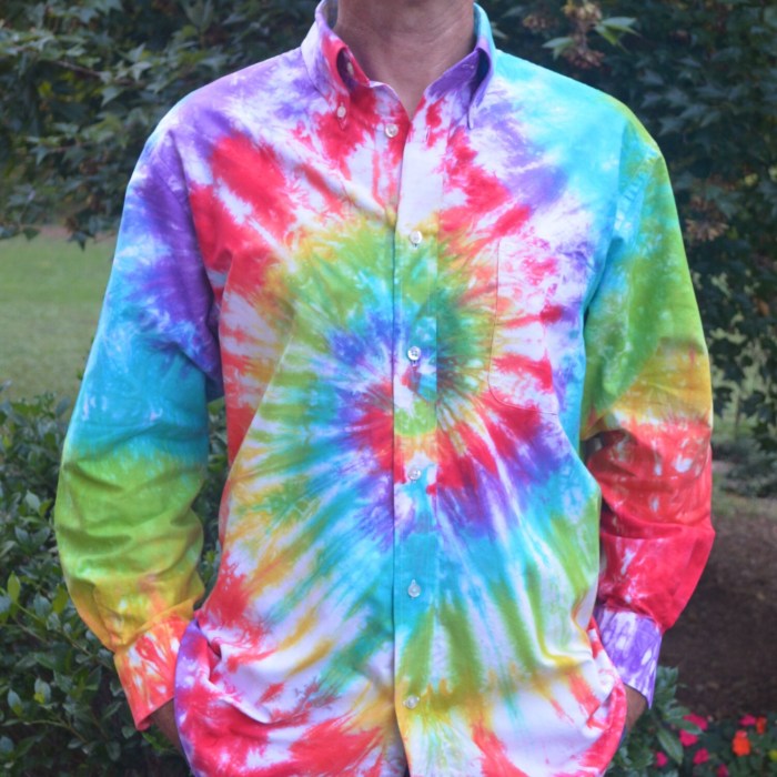 Tie dye dress shirt mens