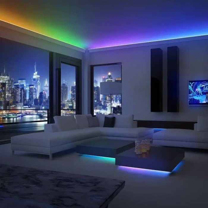 How to decorate living room with led lights