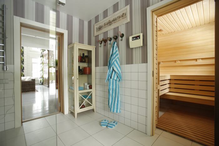 How to decorate a room with a sauna