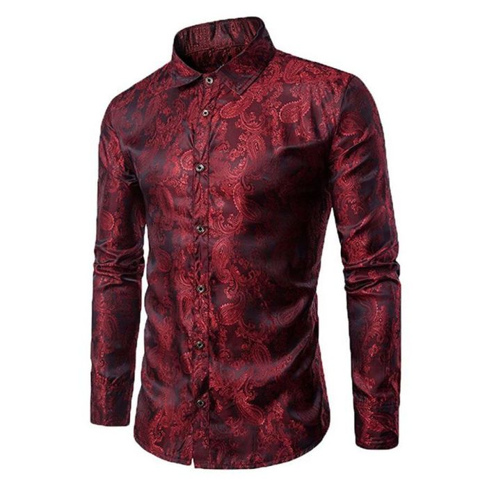 Mens floral dress shirts long sleeve