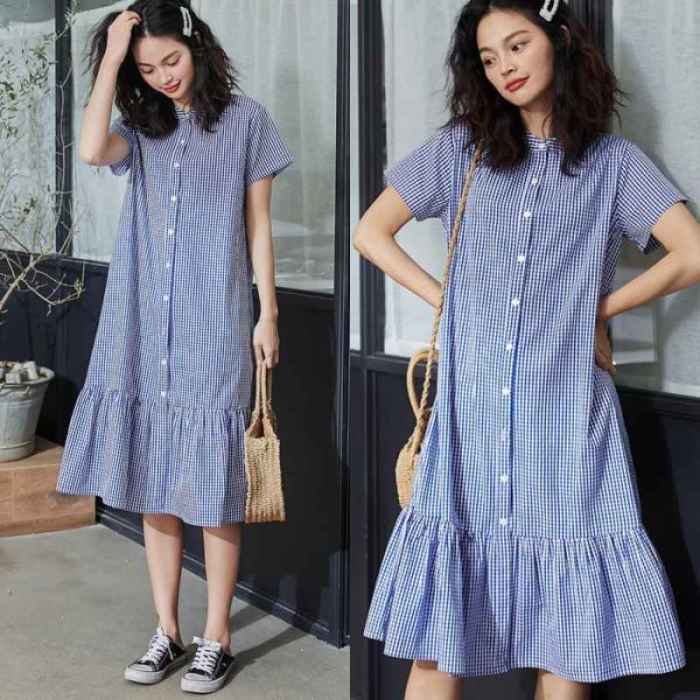 Women's belted shirt dress